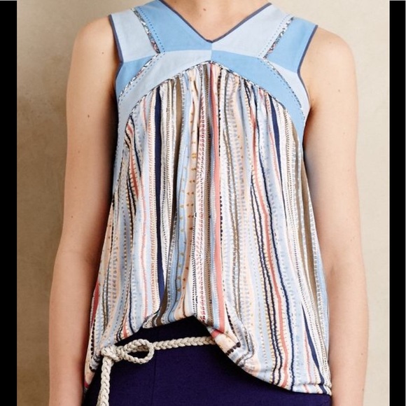 Anthropologie Tops - Anthropologie Blue Tank Top